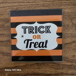 Set of 4 Funny Glass Halloween Drink Boos Coasters